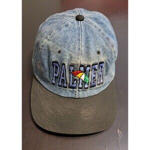 Vintage Arnold Palmer PGA Golf Denim Hat Strapback Dad Cap Golfing Blue Black